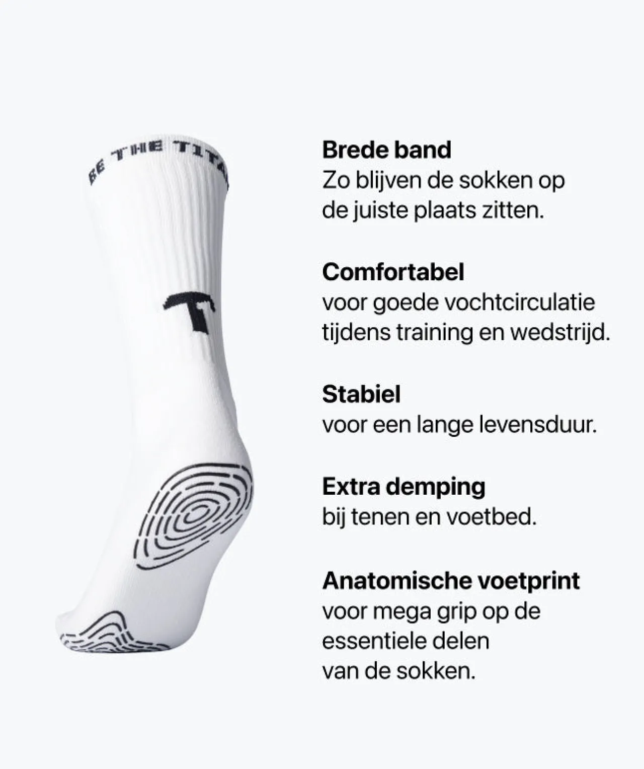 T1TAN Grip Socks - wit- Sokken