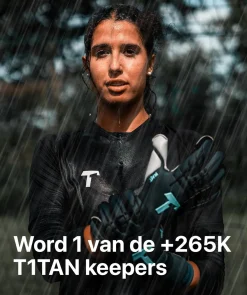 T1TAN Petrol Beast Junior Pro 3.0 (FP)-Kinderen Met Fingersave|Keepershandschoenen Voor Kinderen