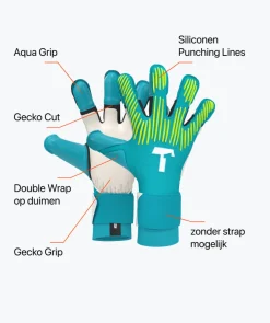 T1TAN Rebel 2.0 Sky Blue Junior Pro-Kinderen Keepershandschoenen Voor Kinderen|Rebel Collectie