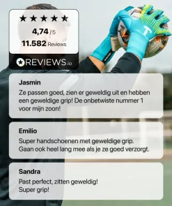 T1TAN Rebel 2.0 Sky Blue Junior Pro (FP)-Kinderen Met Fingersave|Keepershandschoenen Voor Kinderen