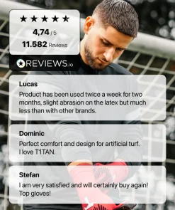 T1TAN Rebel 2.0 Solar Red Junior Pro (FP)-Kinderen Keepershandschoenen Voor Kinderen|Met Fingersave