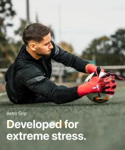 T1TAN Rebel 2.0 Solar Red Junior Pro (FP)-Kinderen Keepershandschoenen Voor Kinderen|Met Fingersave