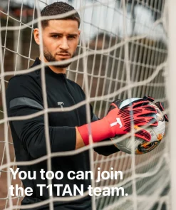 T1TAN Rebel 2.0 Solar Red Junior Pro (FP)-Kinderen Keepershandschoenen Voor Kinderen|Met Fingersave