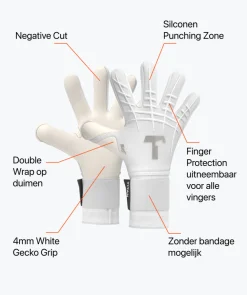 T1TAN White Beast Junior Pro 3.0 (FP)-Kinderen Met Fingersave|Keepershandschoenen Voor Kinderen