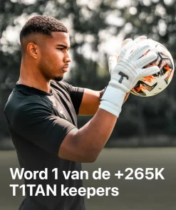 T1TAN White Beast Junior Pro 3.0 (FP)-Kinderen Met Fingersave|Keepershandschoenen Voor Kinderen